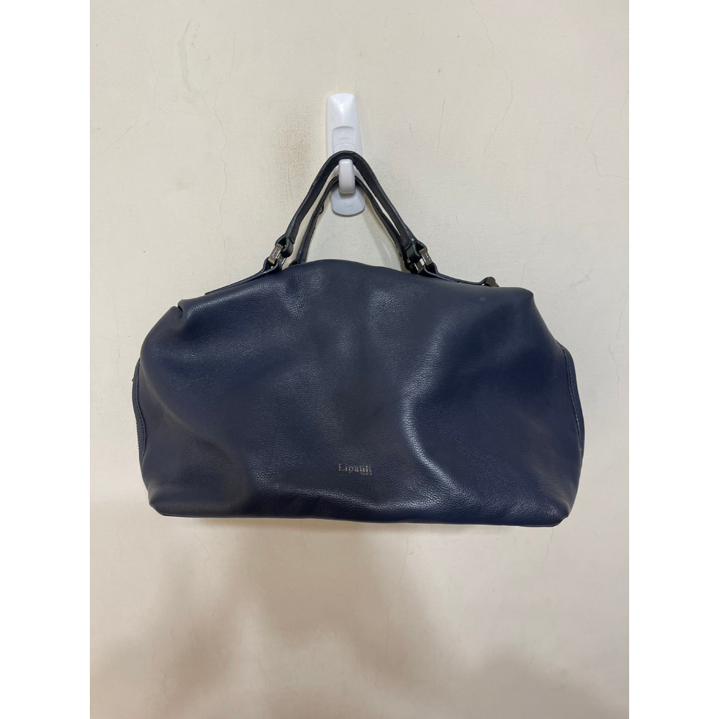 「 二手包 」 Lipault 真皮手提包（深藍）158