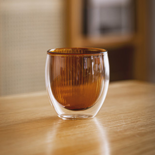 小眾｜條文雙層彩色杯 耐熱 玻璃杯 日式 下午茶 水杯 咖啡杯 茶杯 果汁杯 牛奶杯 喝水杯 手工 手沖