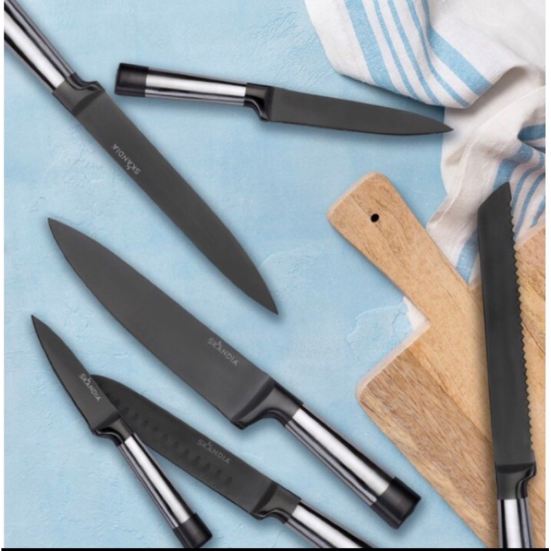 SKANDIA 不鏽鋼刀具六件組主廚刀 麵包刀 切片刀 三德刀 萬用刀 削皮刀
