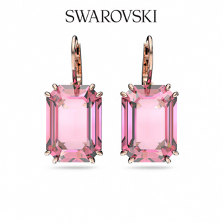 SWAROVSKI 施華洛世奇 Millenia 水滴形耳環八角形切割, 粉紅色, 鍍玫瑰金色調