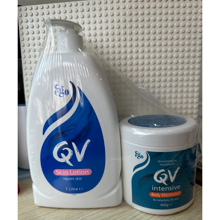 (現貨 costco購) QV 高效修護保濕組 重度修護乳膏 450公克 X 1入 + 舒敏保濕乳液 1公升 X 1入