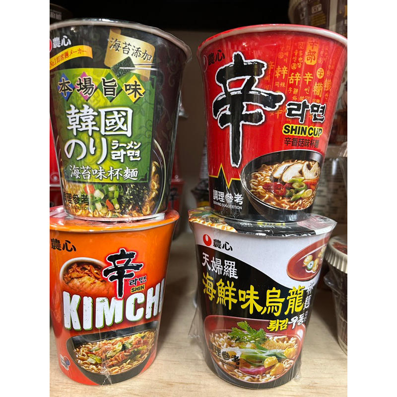韓國🇰🇷農心杯麵辛香菇  海苔  天婦羅  辣白菜