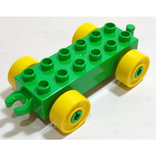 【得寶Duplo】綠色 2x6 連結車 車底 汽車 車子 底盤 交通工具 大顆粒 積木 [樂高玩家★正版LEGO]