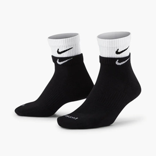 DSY-Nike Everyday Plus Cushioned 短襪 低筒襪 雙層 小勾 黑白 DH4058-011