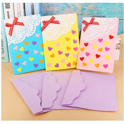 母親節教師節DIY立體賀卡 不織布手工卡片材料包 藍~粉~黃