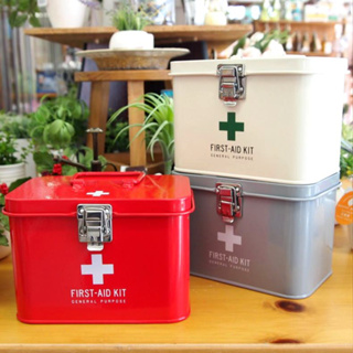 現貨💖日本FIRST AID KIT 居家藥品收納箱 萬用置物箱 小物收納盒 醫藥箱 白色