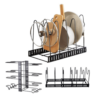 雙邊鍋架 廚房置物架 可調節伸縮 櫥櫃內鍋具廚具收納放 抹布架 鍋具架 檯面碗碟架 鍋蓋架 鍋架 盤子架_HA376
