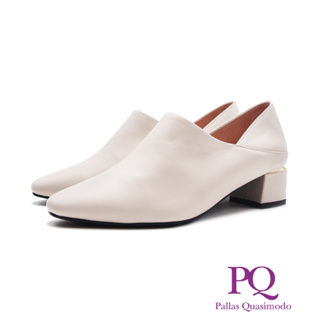 PQ(女)氣質金邊低跟踝靴 女鞋－米白色(另有黑色)