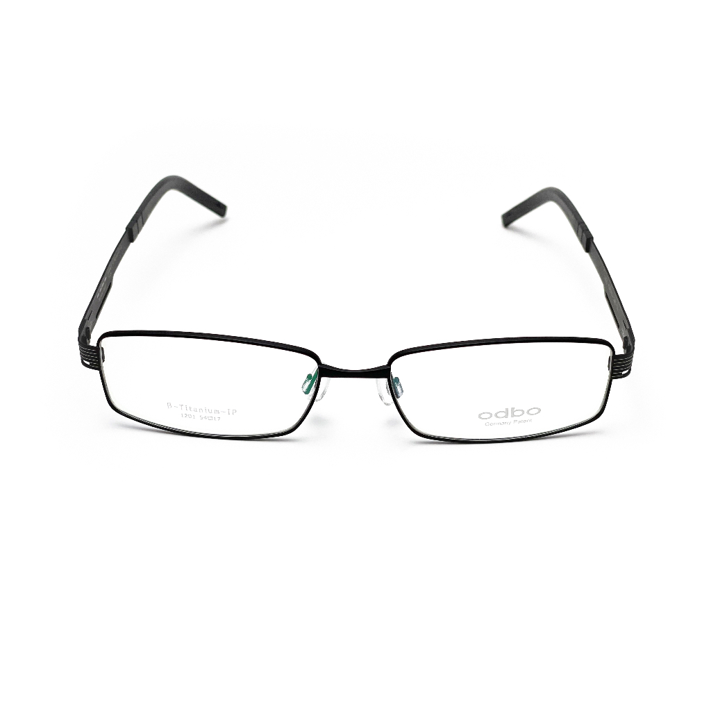 【全新特價】odbo 鈦金屬光學眼鏡鏡框 1201 C1 消光黑 輕量化無螺絲設計