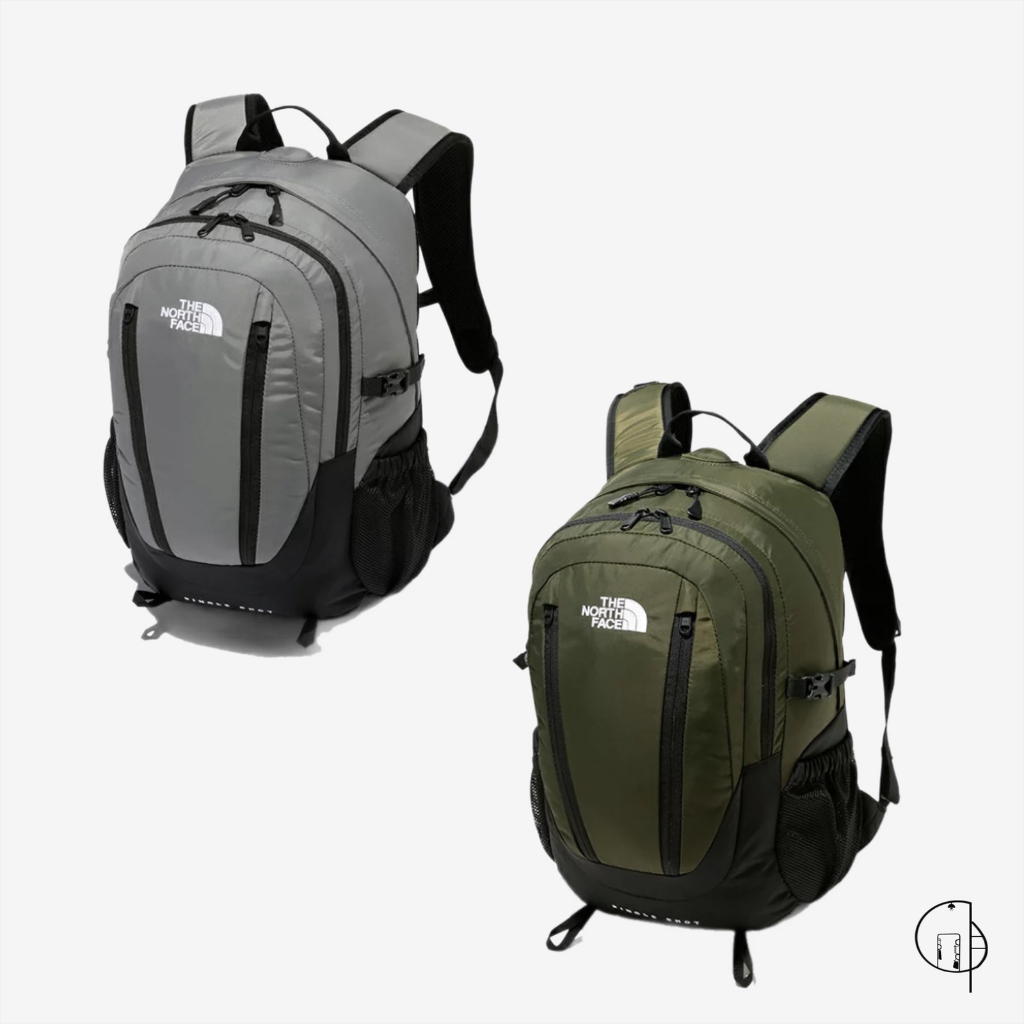 THE NORTH FACE 旅行 多夾層 露營 登山 尼龍 後背包 灰 軍綠 NM72203【 肆玥.co  】