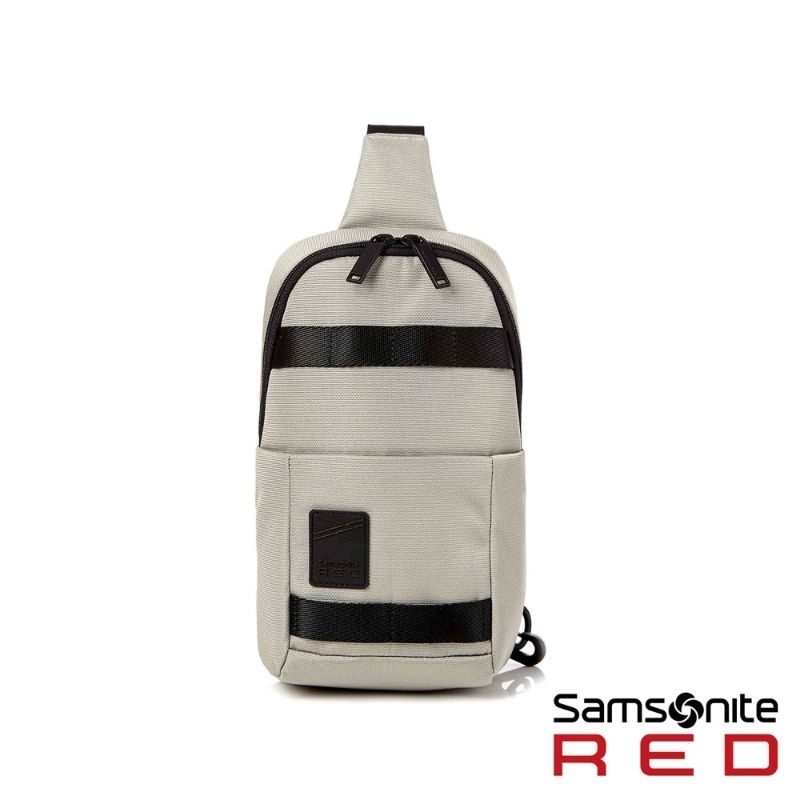 Samsonite RED WARFE 都會輕量織帶抗菌斜背包(米灰色)售價低於7折