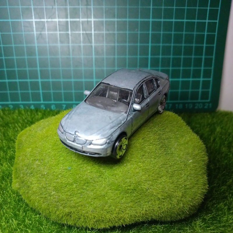 老玩具車BMW 5系列無盒去漆二改素材約7.5公分