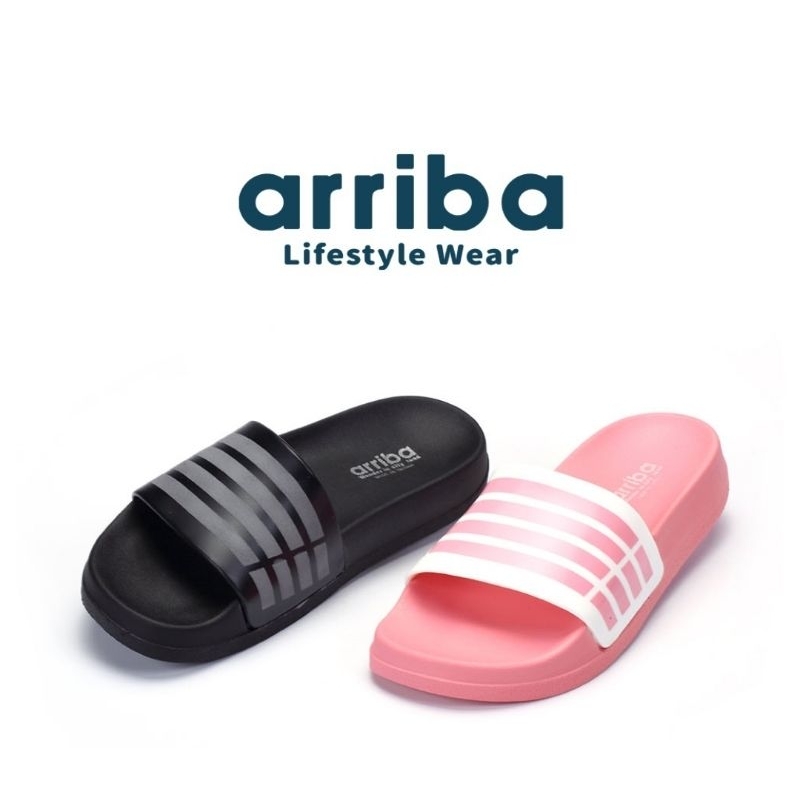 ARRIBA 台灣製造 艾樂跑女鞋 防水止滑一片式拖鞋 黑色 粉色 61519