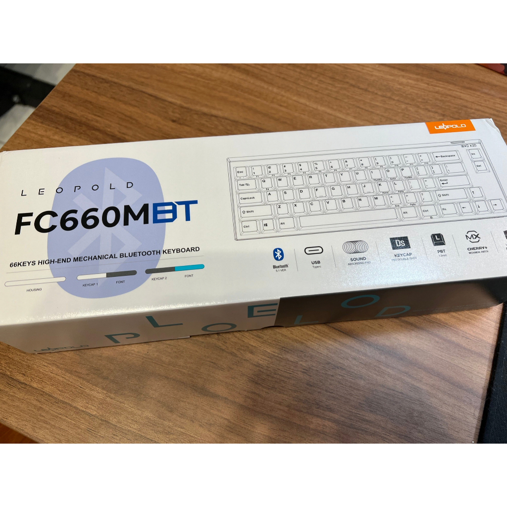 [免運 9.9成新] 紅軸 英文 Leopold FC660MBT PD SKY 藍牙 雙模 機械式鍵盤 白深灰 青字