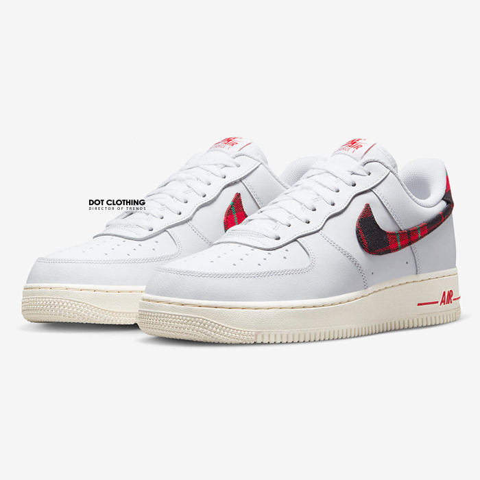 Nike Air Force 1 Low Plaid 紅格紋 奶油底 復古 英倫風 DV0789-100 男 DOT聚點