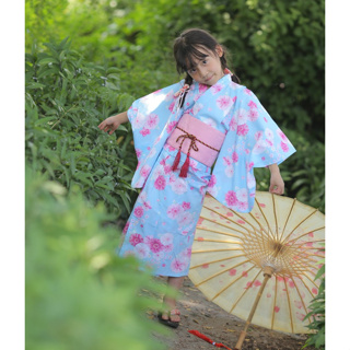 PinkLoveJapan~現貨 90-140CM 女童~日本傳統和服 浴衣 甚平~祭典 櫻花季 藝妓服 花火四季