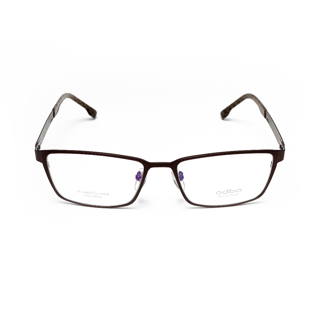 【全新特價】odbo 鈦金屬光學眼鏡鏡框 1738 C3E 消光咖啡色 輕量化無螺絲設計