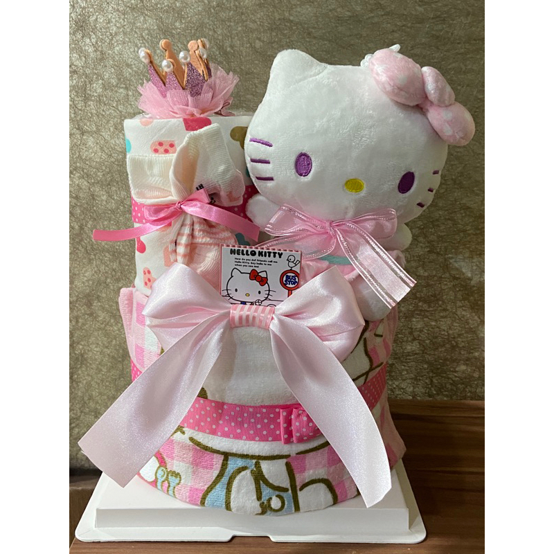 Hello Kitty 凱蒂貓 尿布蛋糕 新生兒禮盒 彌月禮盒 滿月禮盒 周歲禮盒