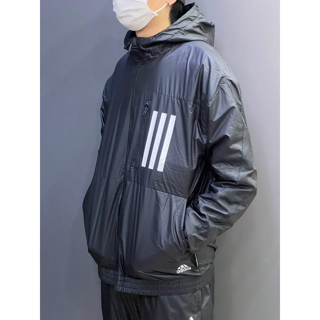 下殺7.5折ADIDAS 防風連帽外套 防潑水 刷毛 黑色 袖口縮口 衝鋒衣 H42037 21OA35 原價3290