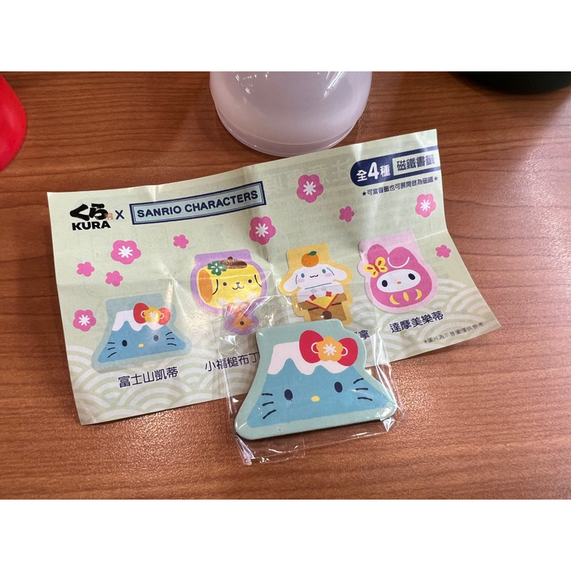 藏壽司 磁鐵書籤 富士山凱蒂 Hello Kitty 美樂蒂鮭魚 壓克力吊飾