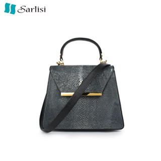 【臺灣出貨】sarlisi泰國進口磨珠拋光高檔真皮女包珍珠魚凱莉包側背女包典雅商務通勤小方包