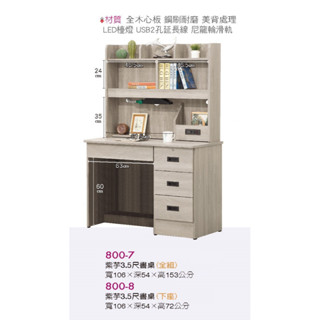 【傢俱專家】【G800-7紫芋3.5尺書桌(附插座)(全組)】/全新品哦~【臺北都會區滿5000元免運費】
