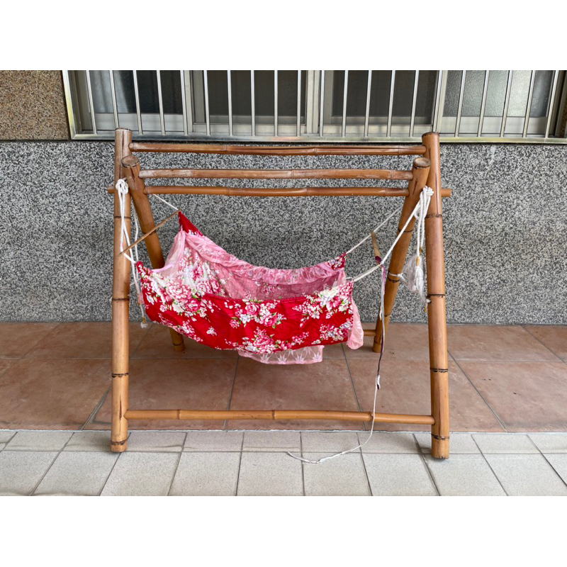 傳統木製搖床 屏東內埔自取面交 二手嬰兒床