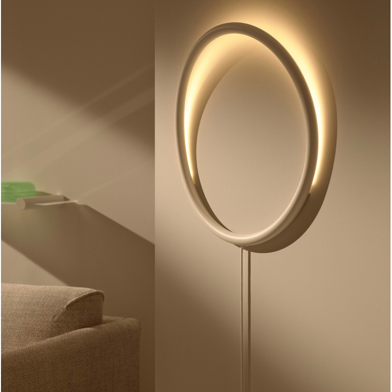 （已完售）IKEA VARMBLIXT 設計師聯名系列 Led壁燈, 白色 金屬/圓形