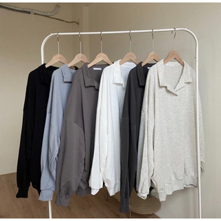 正韓polo翻領口袋oversize大學tee