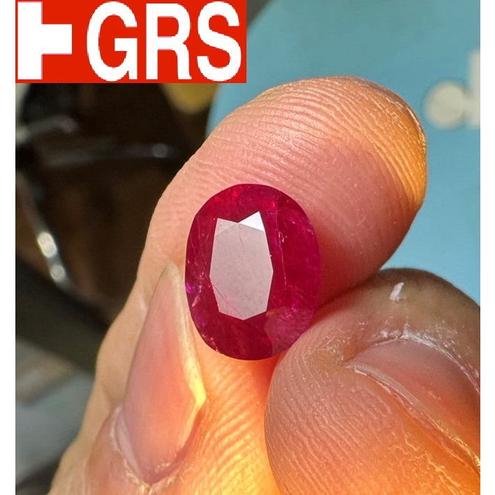 【台北周先生】天然緬甸紅寶石 4.65克拉 無燒無處理 濃郁鮮豔正紅色 橢圓切割 送GRS證書