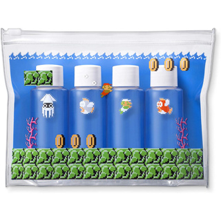 全新現貨 超級瑪利歐 旅行透明袋&迷你水杯套裝 分裝罐 任天堂 Nintendo 馬力歐 日本進口Super Mario