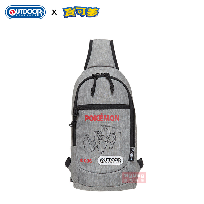 OUTDOOR x 寶可夢 單肩包 噴火龍 Pokemon 側背包 斜背包 胸包 ODGO22E02 得意時袋