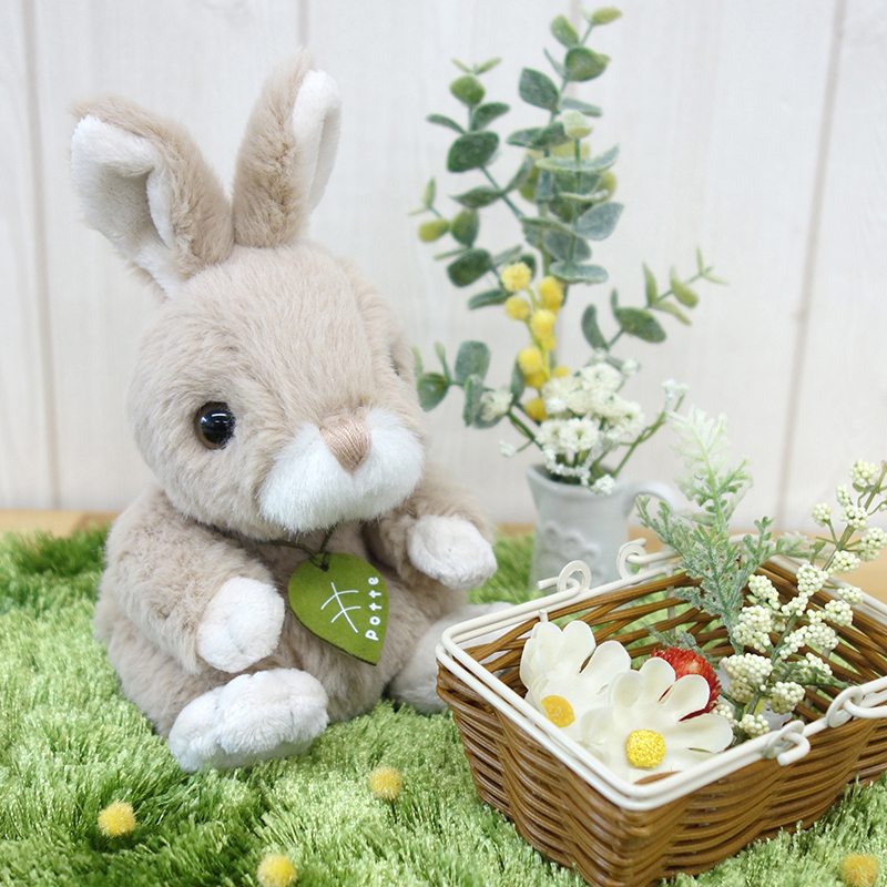 日本進口Potte絨毛立耳小兔玩偶/兔子玩偶/兔年娃娃--秘密花園