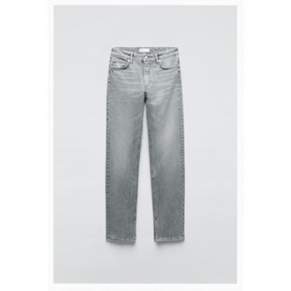 ZARA TRF SPLIT slim-fit 淺灰色牛仔褲 （尺碼36）