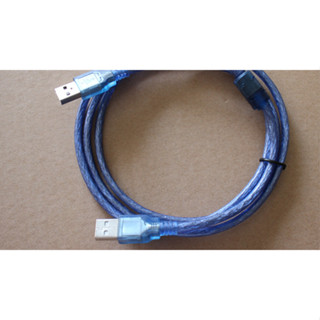 綠能陽光屋🇹🇼1.5米USB公對公線USB2.0A/A數據線充電線透明藍帶編織純銅足米