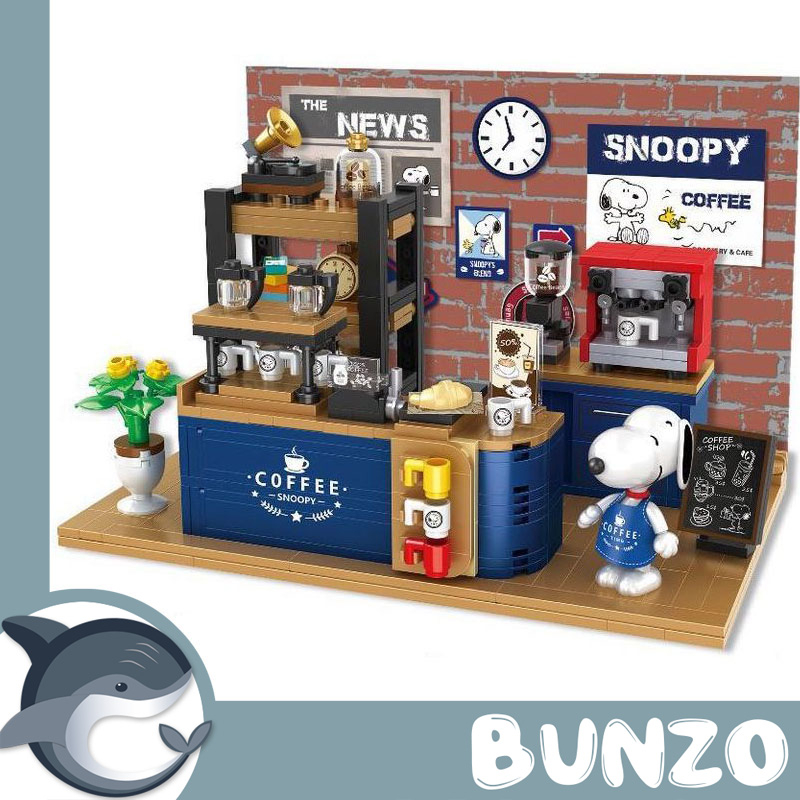【現貨】Snoopy史努比 咖啡理髮露營生活行 兼容樂高 拼裝積木玩具禮物裝飾擺設收藏花生家族【S001-056-A3】
