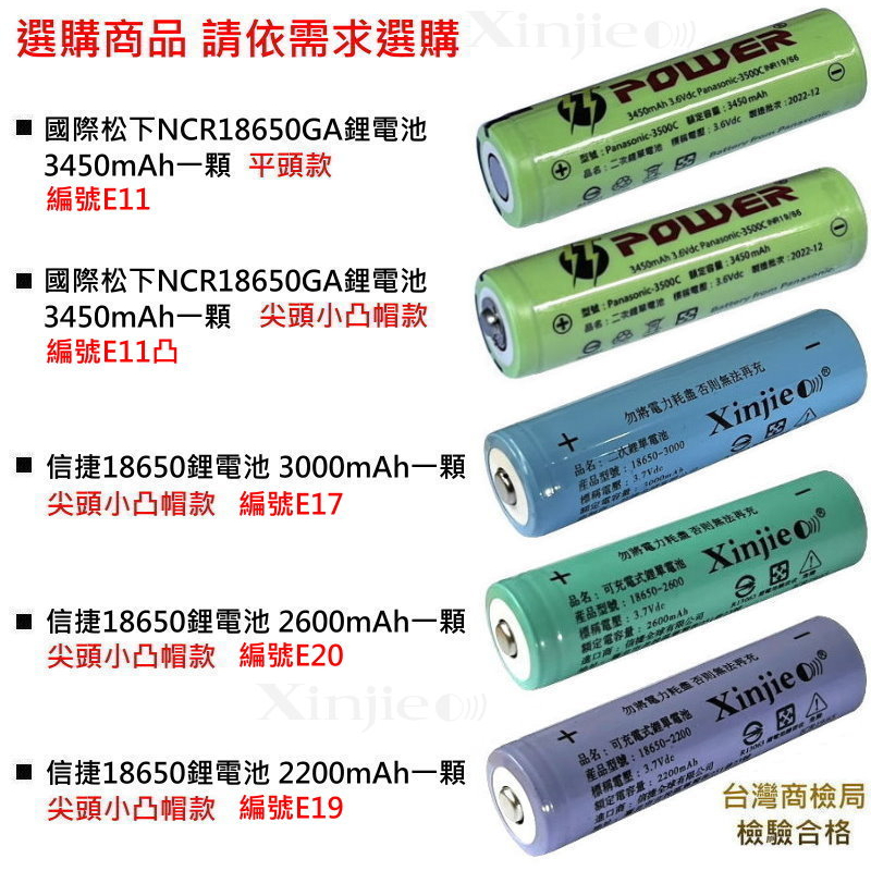 國際松下NCR18650GA 鋰電池3450mAh 3500 3400 18650鋰電池充電器 頭燈手電筒用【E】信捷