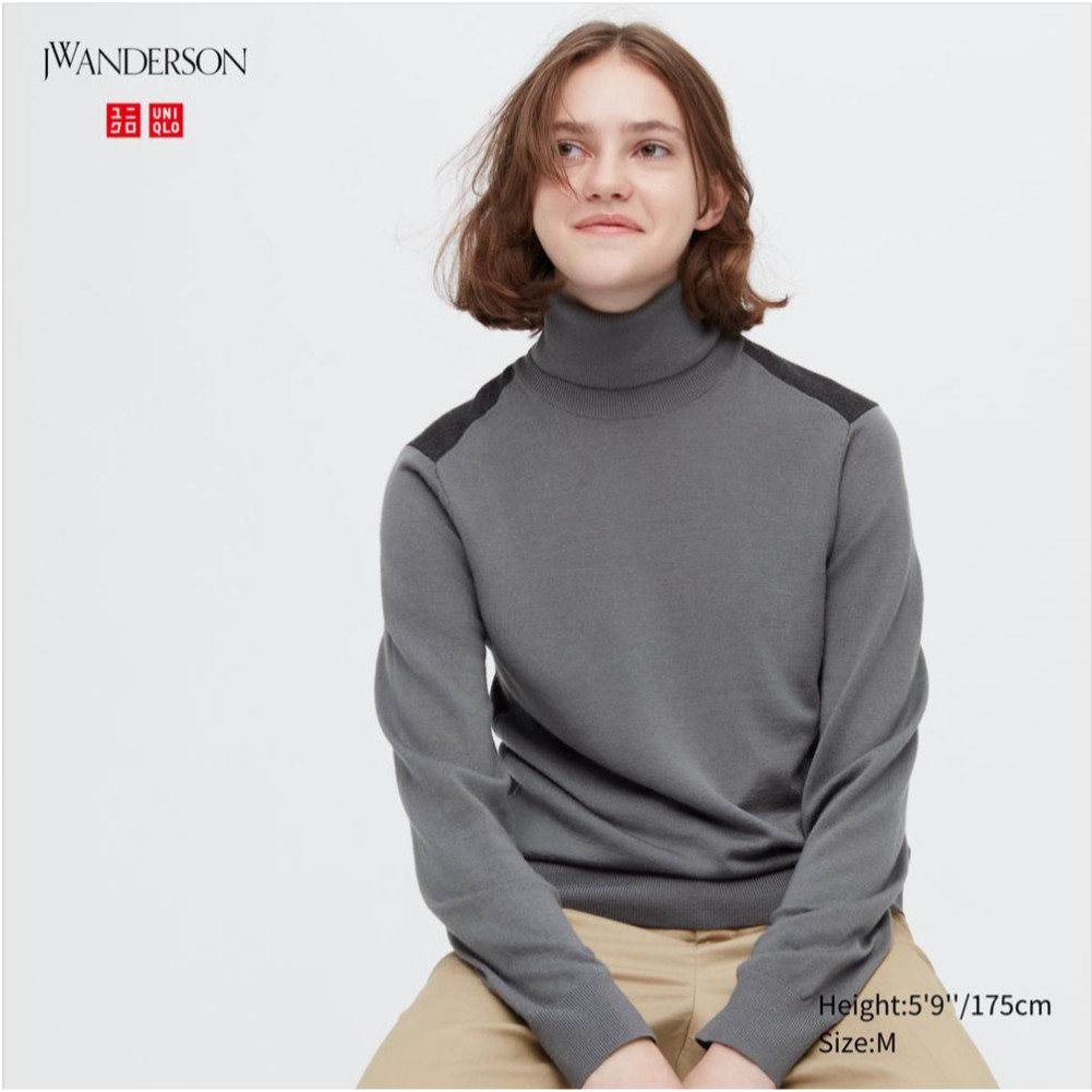 UNIQLO JW ANDERSON 限量 聯名 精紡 美麗諾 高領 毛衣 (長袖) 451727