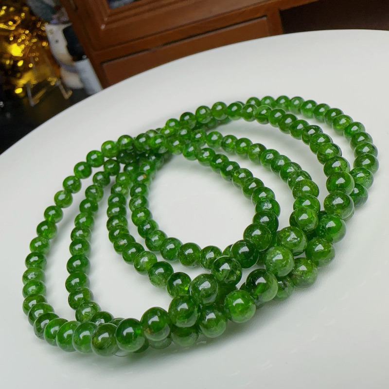 G027  高品綠色透輝石手珠 小尺寸單圈 綠透輝手串 5mm➕ 透體 顏色好 對應心輪 療愈水晶 天然水晶