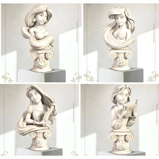 頑聚同樂會 野獸國 BUST 004 Disney 迪士尼公主系列 愛麗兒 茉莉 貝兒 樂佩 胸像 生日禮物 交換禮物