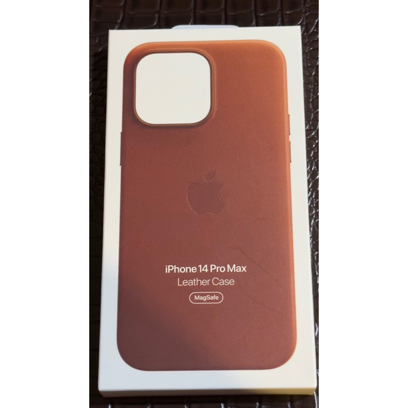 Apple iPhone 14 Pro Max 原廠 MagSafe 皮革保護殼 赭紅色 二手 九成新