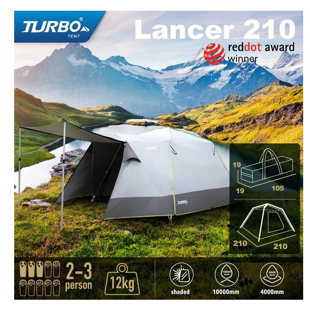 【快速帳篷推薦】Lancer 210－3人快速帳篷－Turbo Tent BY LOWDEN