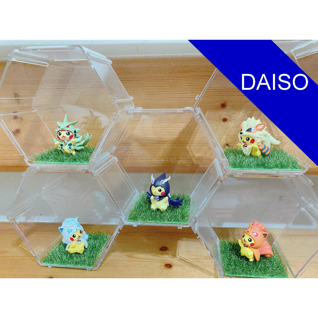 [五入便宜出售] DAISO 大創 公仔盒 六角型 格子 展示盒 日製 邊長6*高10*寬12cm 二手良品
