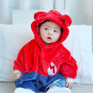 Augelute Baby童衣 動物紋保暖斗篷外套 連帽外套 薄外套 兩面穿外套 60324