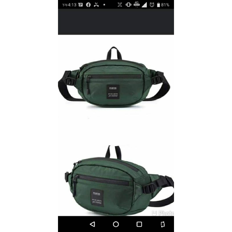 賣場任2件-200元 綠色款 防水材質 單肩包 側背包 胸包 腰包 全新 porter包 多格層