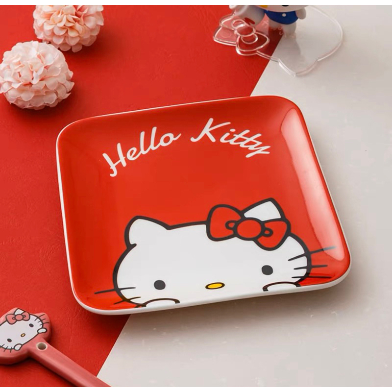 三麗鷗 Hello kitty 凱蒂貓 釉上彩 陶瓷盤 點心盤 水果盤 瓜果盤 蛋糕盤 水果碟 盤子 碟子 小型盤