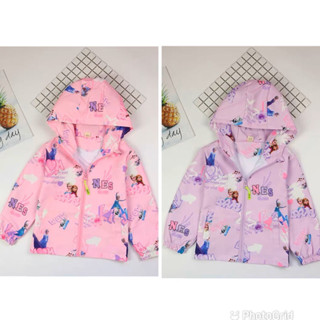 預購 新款 春秋 嬰幼兒 中小童 女寶 冰雪奇緣 艾莎 elsa 雪寶 連帽 防風 防水 衝鋒衣 外套