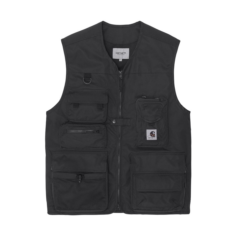 Carhartt Angler  WIP hayes vest 背心 M號 軍裝 工裝 口袋 現貨黑色背心