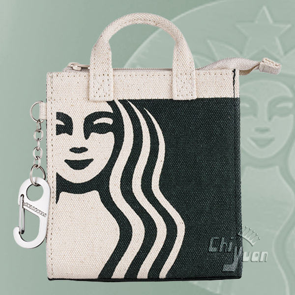 Starbucks 台灣星巴克 2020 森林綠SIREN零錢包 帆布提袋造型 綠女神LOGO 錢包 收納包