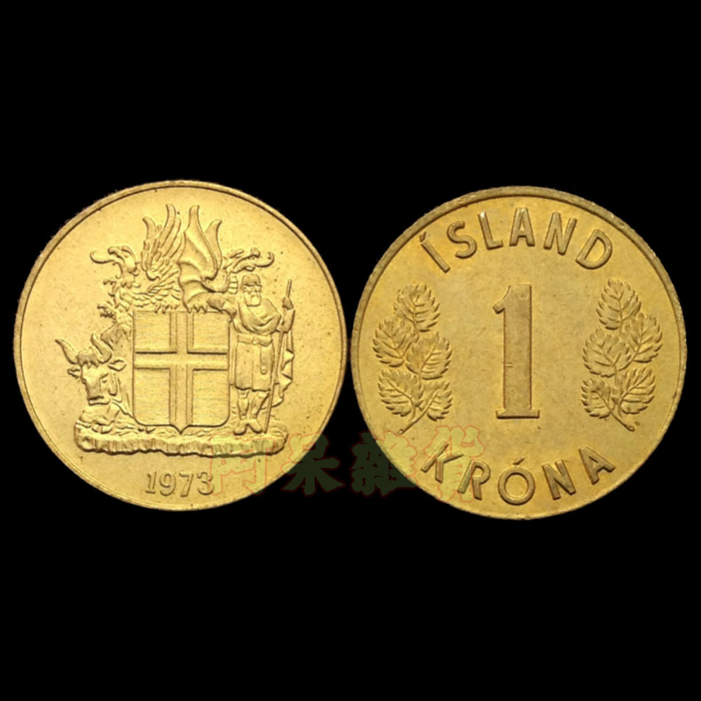 全新現貨真幣 冰島 1克朗 老人 牛 年份隨機 硬幣 北歐 五國 北大西洋 歐洲 大西洋鱈 鱈魚 非現行流通貨幣